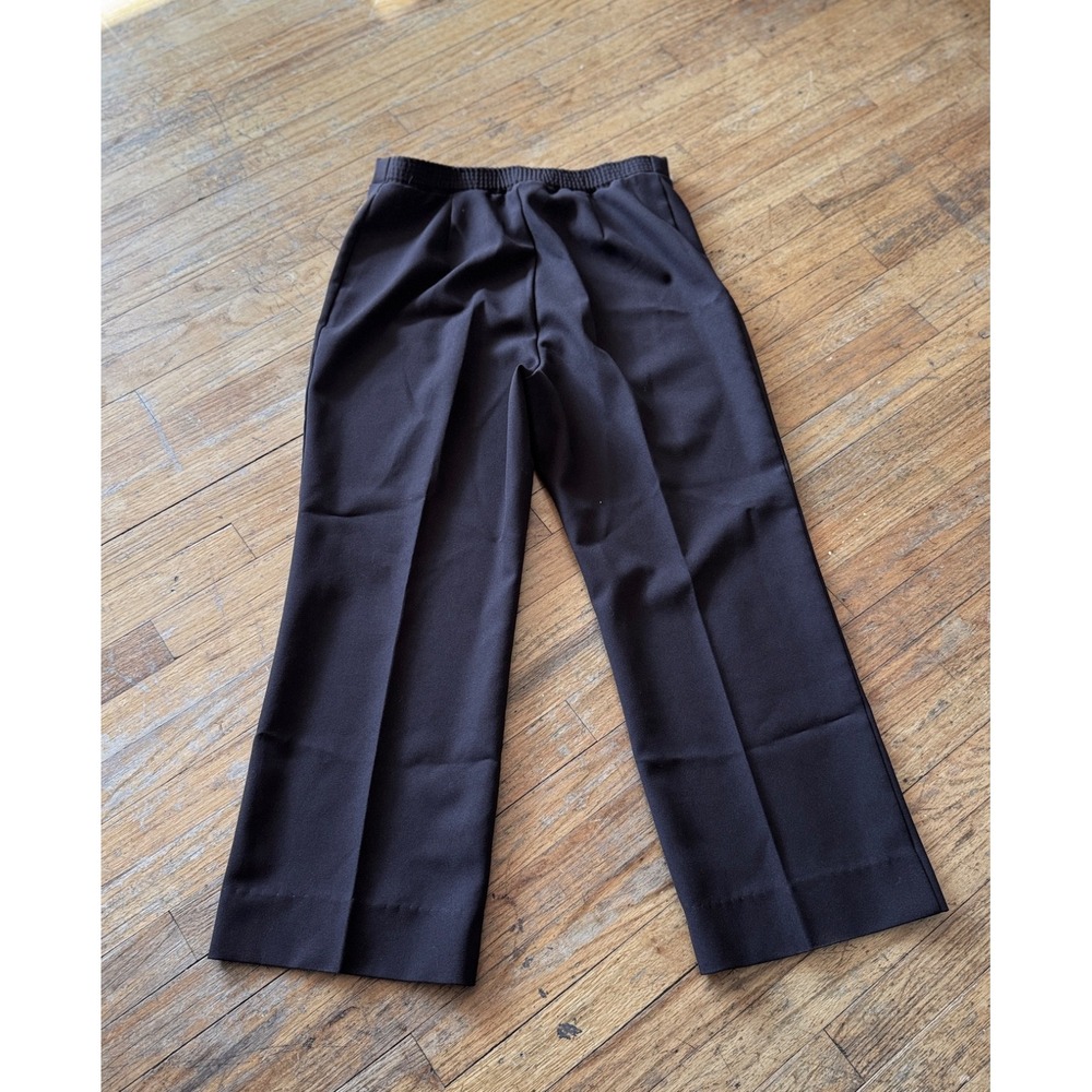 Vintage Unisex Brown Polyester Pants -‎ Waist 17-18' flat - Picture 2 of 3